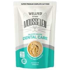 Υγρή Τροφή Γάτας Wellfed Mousselen Dental Care Chicken, Mint & Parsley 40gr