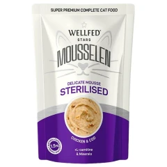 Υγρή Τροφή Γάτας Wellfed Mousselen Sterilised Chicken & Cod 40gr
