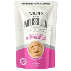 Υγρή Τροφή Γάτας Wellfed Mousselen Sterilised Chicken & Salmon 40gr