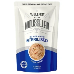 Υγρή Τροφή Γάτας Wellfed Mousselen Sterilised Duck & Shrimps 40gr