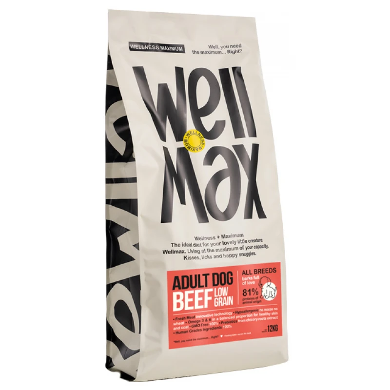 Ξηρά Τροφή Σκύλου Wellmax Adult Low Grain 12kg με Μοσχάρι Σκύλοι
