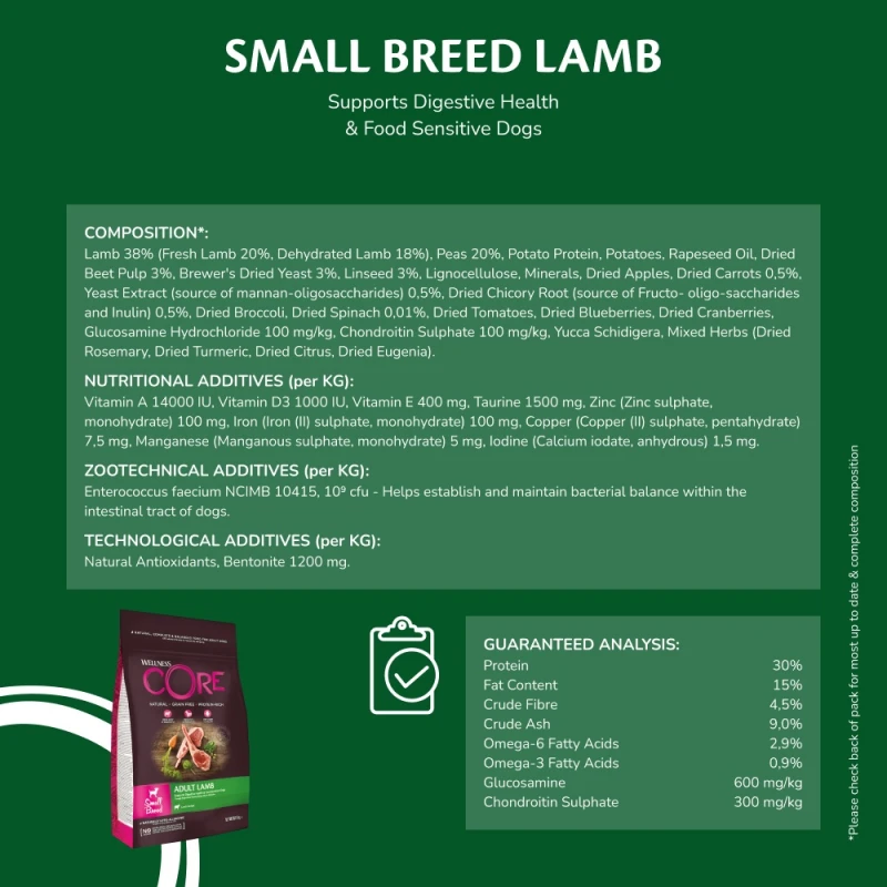 Wellness Core Adult Small Breed Lamb 5kg Σκύλοι