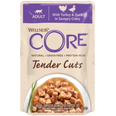 Wellness Core Tender Cuts Fillets Γαλοπούλα & Πάπια σε σάλτσα 24 x 85gr Wellness Core Tender Cuts Fillets Γαλοπούλα & Πάπια σε σάλτσα 24 x 85gr