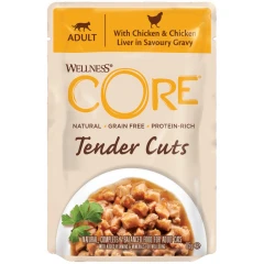 Wellness Core Tender Cuts Fillets Κοτόπουλο & Συκώτι Κοτόπουλου σε σάλτσα 24 x 85gr Wellness Core Tender Cuts Fillets Κοτόπουλο & Συκώτι Κοτόπουλου σε σάλτσα 24 x 85gr