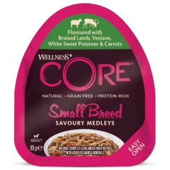 Υγρή Τροφή Σκύλου Wellness Core Small Breed Savory Medleys 85gr με Αρνί και Ελάφι