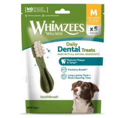 Λιχουδιές Σκύλου Whimzees Daily Dental Treats Toothbrush Medium 5τμχ (150g)