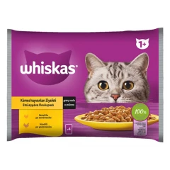 Whiskas Επιλεγμένα Πουλερικά σε Σάλτσα Φακελάκι 4x85g