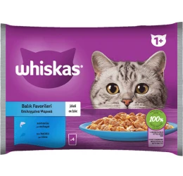 Whiskas Επιλεγμένα Ψαρικά σε Ζελέ Φακελάκι 4x85g