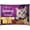 Whiskas Pure Delight Adult Τρυφερά Κομμάτια Πουλερικών Σε Ζελέ Φακελάκι 4x85g Γάτες