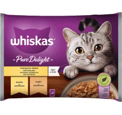 Whiskas Pure Delight Adult Τρυφερά Κομμάτια Πουλερικών Σε Ζελέ Φακελάκι 4x85g
