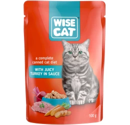 Υγρή Τροφή Γάτας Wise με Γαλοπούλα σε Σάλτσα 100gr
