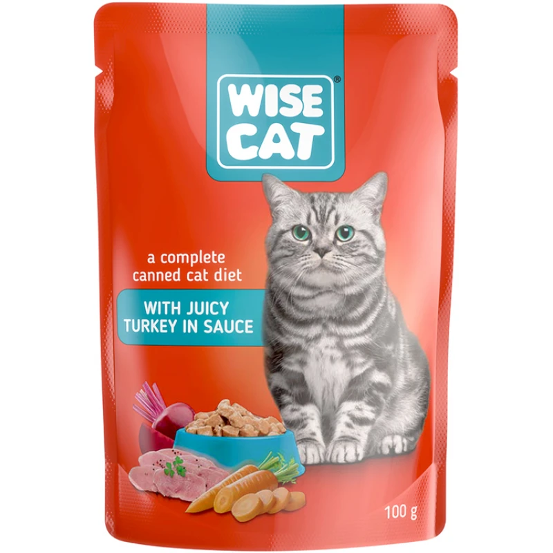 Υγρή Τροφή Γάτας Wise με Γαλοπούλα σε Σάλτσα 100gr Γάτες