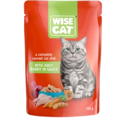 Υγρή Τροφή Γάτας Wise με Κουνέλι σε Σάλτσα 100gr