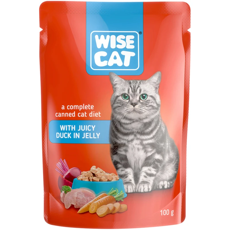 Υγρή Τροφή Γάτας Wise με Πάπια σε Ζελέ 100gr Γάτες Υγρή Τροφή Γάτας Wise με Πάπια σε Ζελέ 100gr Γάτες