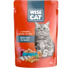Υγρή Τροφή Γάτας Wise με Ψάρι σε Σάλτσα 100gr