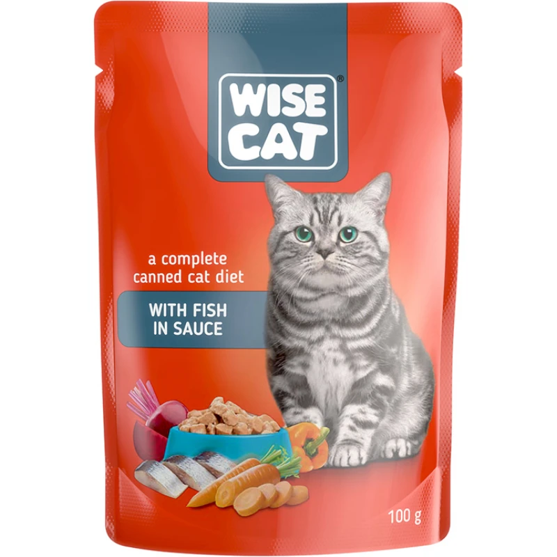 Υγρή Τροφή Γάτας Wise με Ψάρι σε Σάλτσα 100gr Γάτες