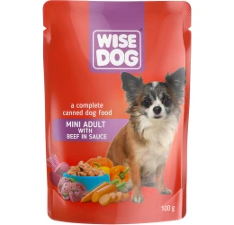 Υγρή Τροφή Σκύλου Wise Adult Mini με Βοδινό σε Σάλτσα 100gr