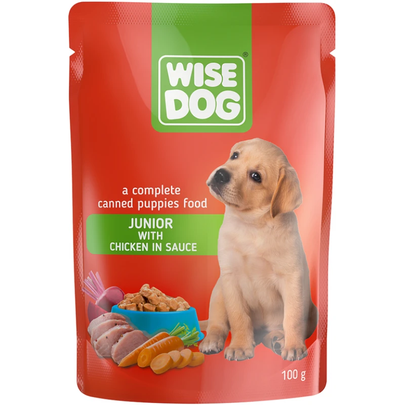 Υγρή Τροφή Σκύλου Wise Junior με Κοτόπουλο σε Σάλτσα 100gr Σκύλοι Υγρή Τροφή Σκύλου Wise Junior με Κοτόπουλο σε Σάλτσα 100gr Σκύλοι