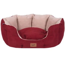 Κρεβατάκι Σκύλου και Γάτας  Woofmoda Shenil Βελουτέ No2 40x53x24cm Μπορντό Σκούρο