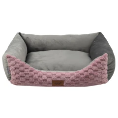 Κρεβατάκι Καναπές Σκύλου και Γάτας Woofmoda Soft No1 32x37x23cm Γκρι-Ροζ