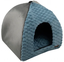 Κρεβάτι Φωλιά Σκύλου και Γάτας Woofmoda 42x42x52cm Γκρι-Σιέλ