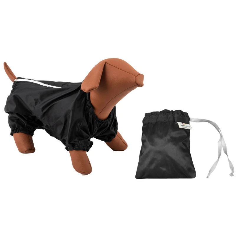 Μπουφανάκι Σκύλου Αδιάβροχο σε Τσαντάκι Woofmoda Μαύρο XSmall 26cm ΣΚΥΛΟΙ