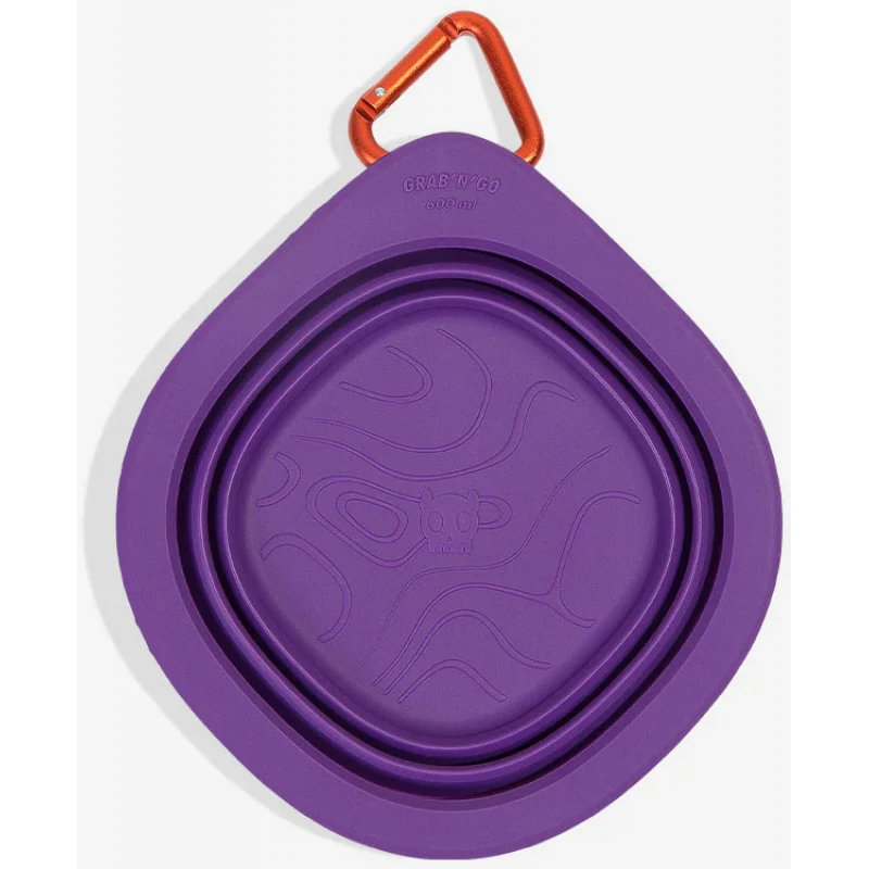 Πτυσσόμενο Μπολ Ταξιδίου για Σκύλους Zeedog 600ml Μωβ Σκύλοι