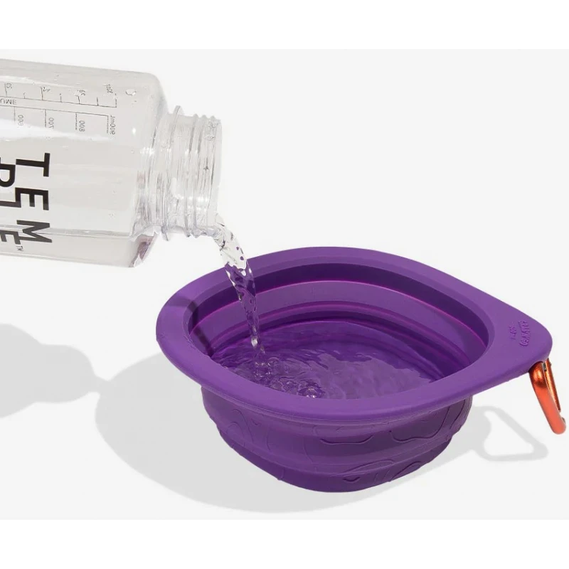 Πτυσσόμενο Μπολ Ταξιδίου για Σκύλους Zeedog 600ml Μωβ Σκύλοι