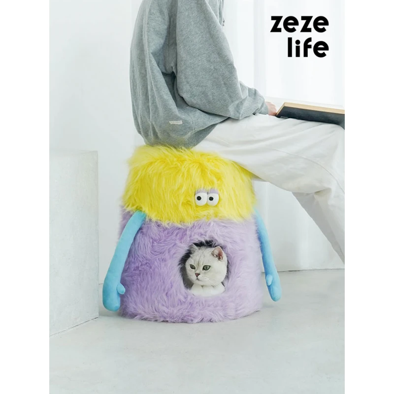 Zeze Φωλιά Γάτας & Σκύλου Σκαμπό Monster Stool 41x41x52cm Σκύλοι