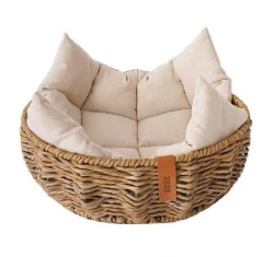 Zeze Κρεβατάκι - Καλαθάκι Γάτας Round Woven Rattan 48x48x15cm Zeze Κρεβατάκι - Καλαθάκι Γάτας Round Woven Rattan 48x48x15cm
