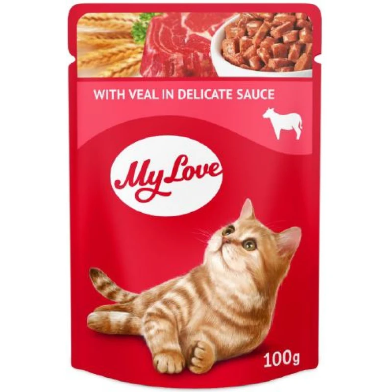 My Love Cat Βοδινό σε σάλτσα 100gr ΥΓΡΗ ΤΡΟΦΗ -  ΚΟΝΣΕΡΒΕΣ ΓΑΤΑΣ