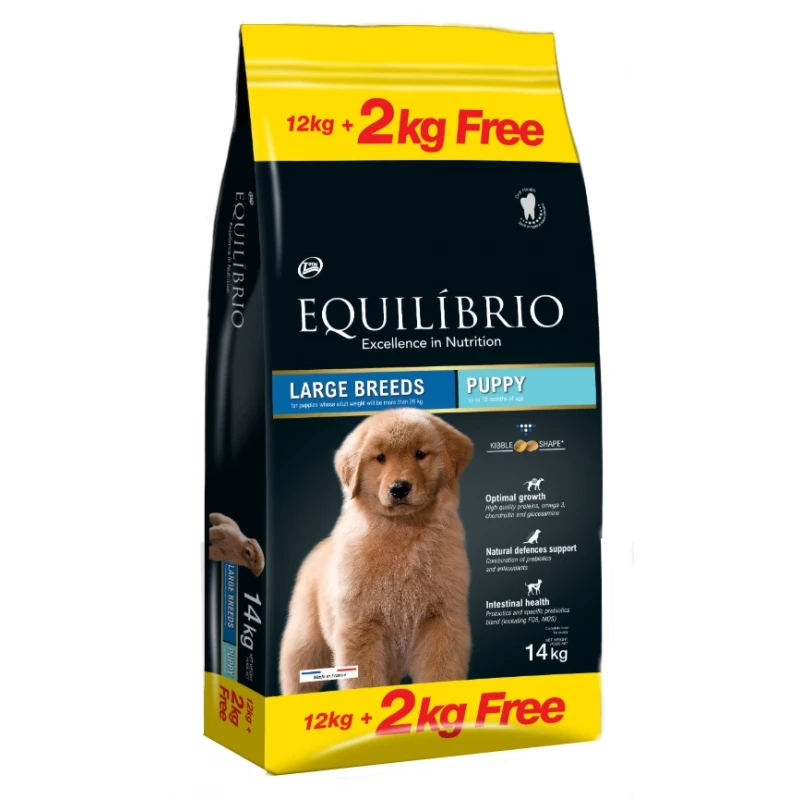 Equilibrio Puppy Large Breeds 12kg +2kg Δώρο ΣΚΥΛΟΙ