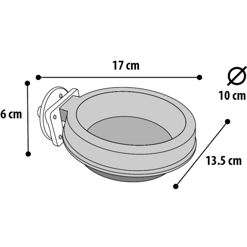 Πλαστικό Μπολ φαγητού ή νερού Flamingo Kerry Round 300ml Γκρι  ΣΚΥΛΟΙ