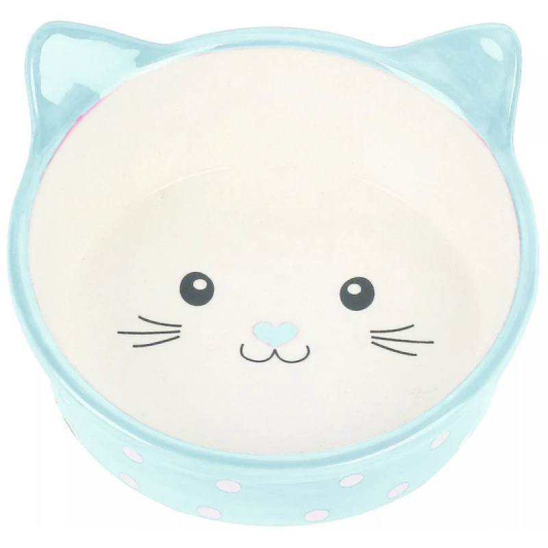 Happy Pet Κεραμικό Μπολ Γάτας Polka Blue 13x15x6cm Γάτες