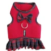 Σαμαράκι Γιλέκο Σκύλου Mesh Harness Φούστα Κόκκινο Καρό S 11,5x32-40cm