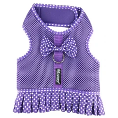 Σαμαράκι Γιλέκο Σκύλου Mesh Harness Φούστα Μωβ Πουά Large 17x46-65cm
