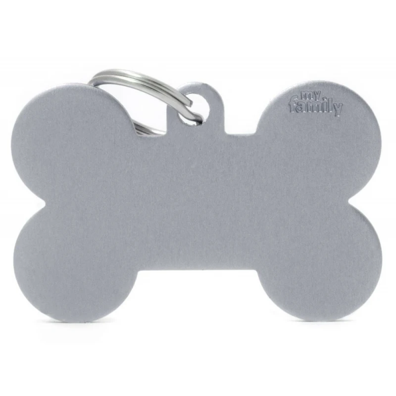 ΤΑΥΤΟΤΗΤΑ ΣΚΥΛΟΥ MY FAMILY BASIC GREY BONE TAG XLARGE 4,8x3,15cm ΤΑΥΤΟΤΗΤΕΣ