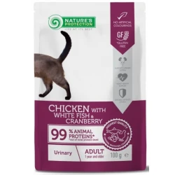 Nature's Protection Adult Cat Urinary Chicken with White Fish & Cranberry 100gr Nature's Protection Adult Cat Urinary Chicken with White Fish & Cranberry 100gr