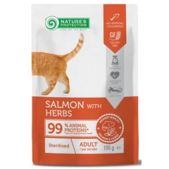 Nature's Protection Sterilized Cat Salmon & Herbs 100gr