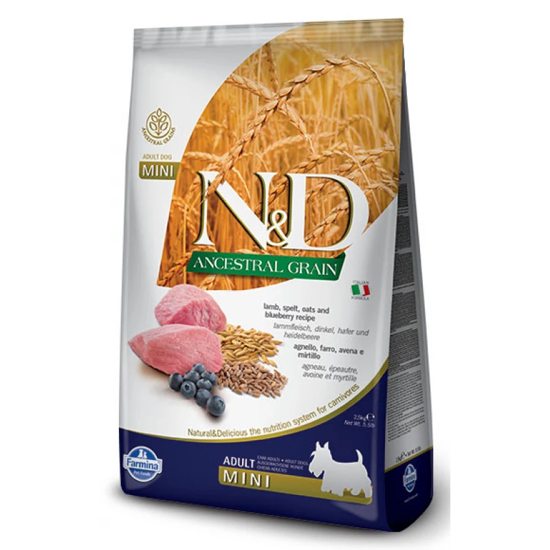 N&D Low Grain Lamb & Blueberry Adult Mini 2.5kg ΣΚΥΛΟΙ