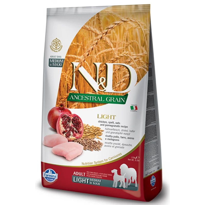 N&D Low Grain Chicken & Pomegranate Light Medium & Maxi 12kg ΣΚΥΛΟΙ