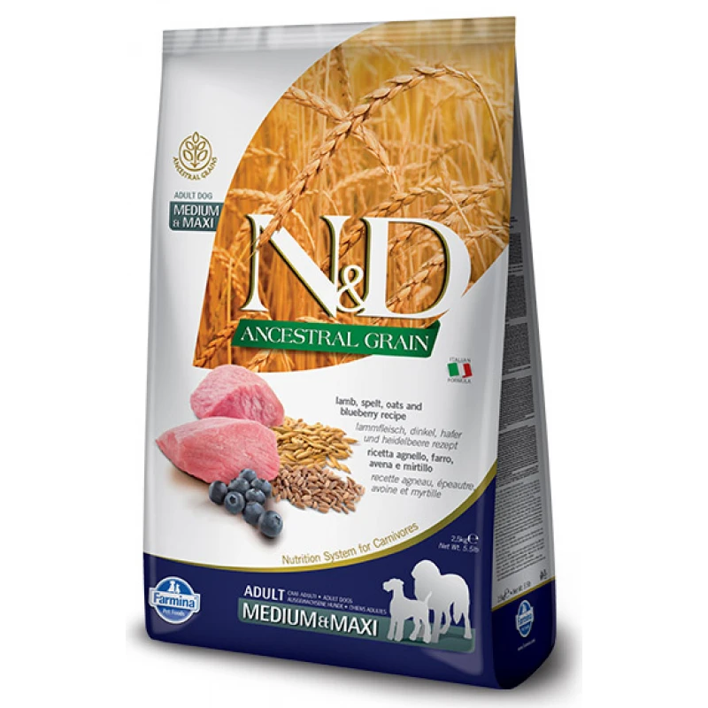 N&D Low Grain Lamb & Blueberry Adult Medium & Max 2.5kg ΣΚΥΛΟΙ