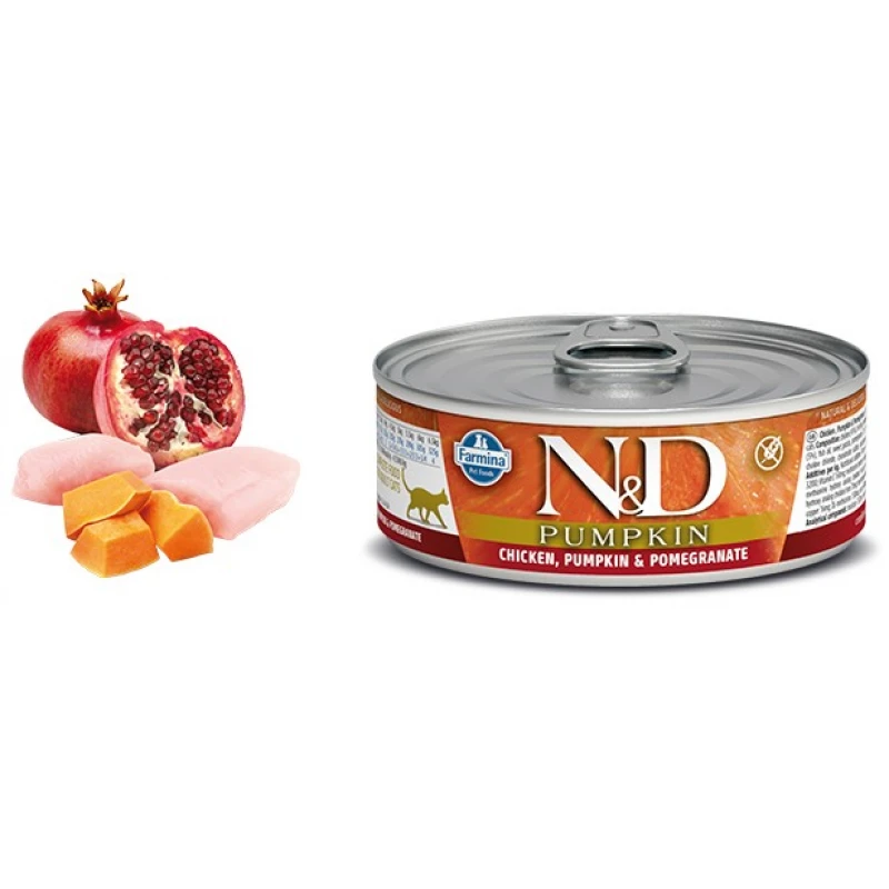 N&D Cat Pumpkin Chicken & Pomegranate Wet Food 70gr Γάτες