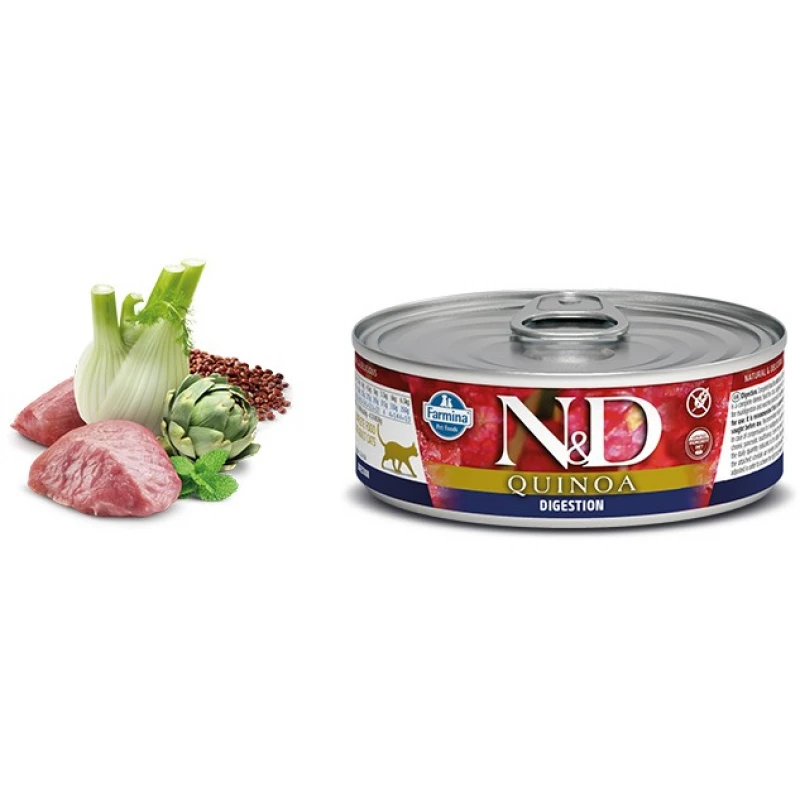 N & D CAT QUINOA DIGESTION WET FOOD 80GR (12ΤΜΧ) ΥΓΡΗ ΤΡΟΦΗ -  ΚΟΝΣΕΡΒΕΣ ΓΑΤΑΣ