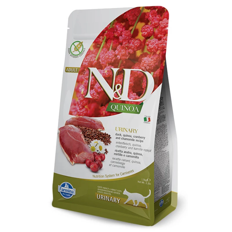 N & D CAT QUINOA URINARY DUCK 1,5KG ΞΗΡΑ ΤΡΟΦΗ ΓΑΤΑΣ