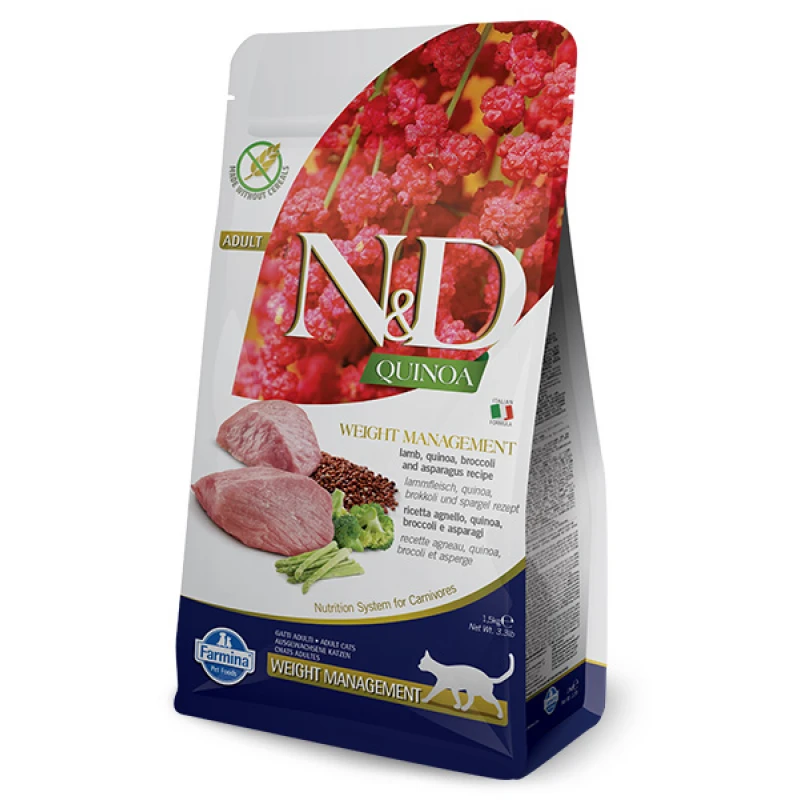 N & D CAT QUINOA WEIGHT MANAGEMENT LAMB 1,5KG ΞΗΡΑ ΤΡΟΦΗ ΓΑΤΑΣ