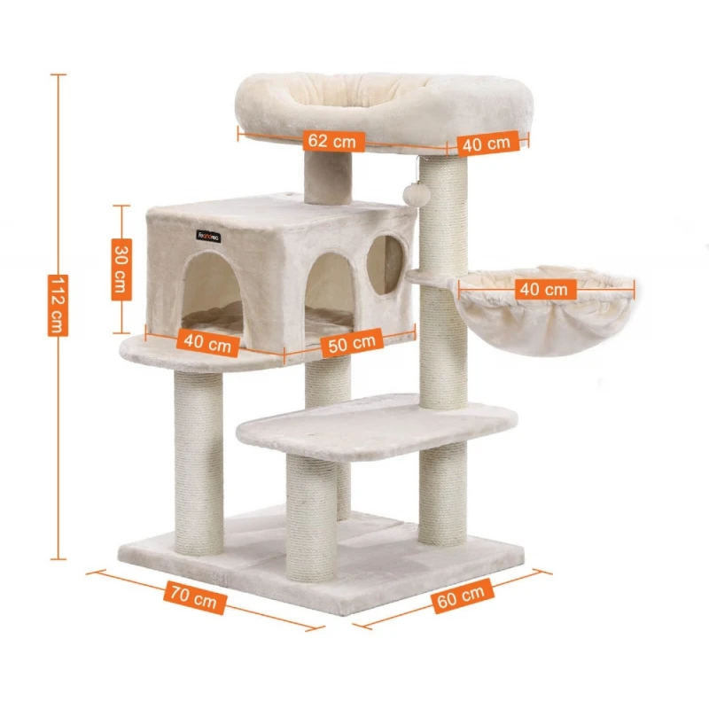 Γατόδεντρο - Ονυχοδρόμιο Climbing tree 110cm Beige ΓΑΤΕΣ