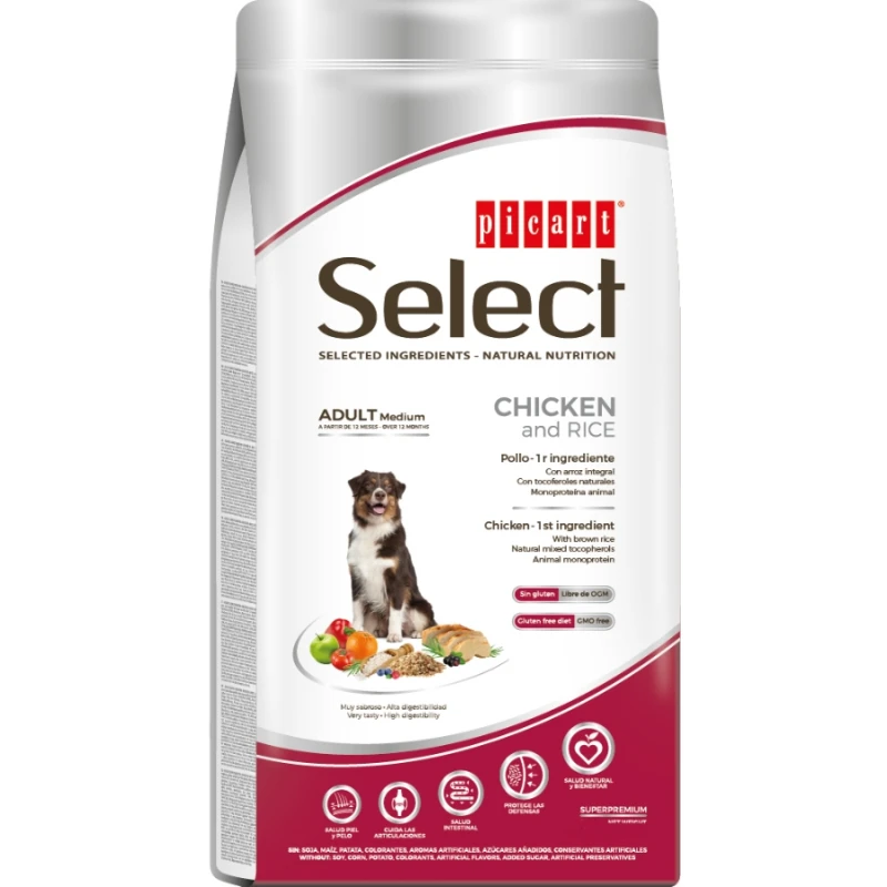 Picart Select adult medium 12kg  ΞΗΡΑ ΤΡΟΦΗ ΣΚΥΛΟΥ