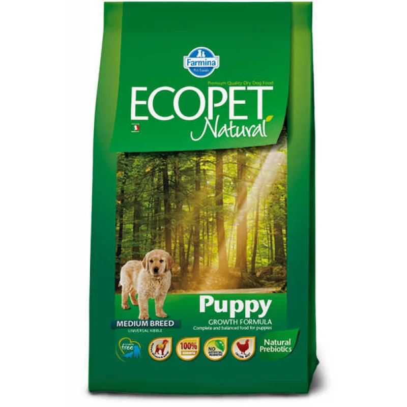 Farmina Ecopet Natural Puppy Medium 12kg + 2kg Δώρο ΣΚΥΛΟΙ