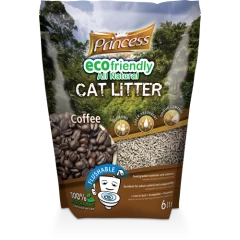 Άμμος - Πέλλετ Για Γάτες Princess Eco Coffee 6lt (Βιοδιασπώμενο)